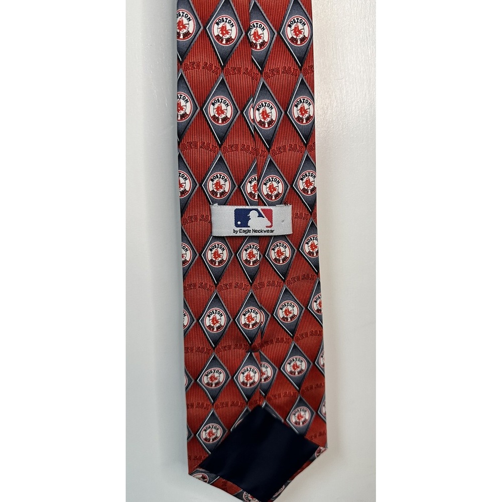 Boston Red Sox Logo Eagle Neckwear Men's 100% Silk Neck Tie‎ MLB Baseball - Picture 2 of 5